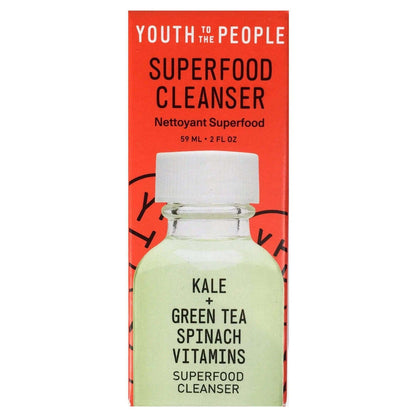Youth To The People Superfood Cleanser 59ml with kale, green tea, and spinach in eco-friendly packaging.